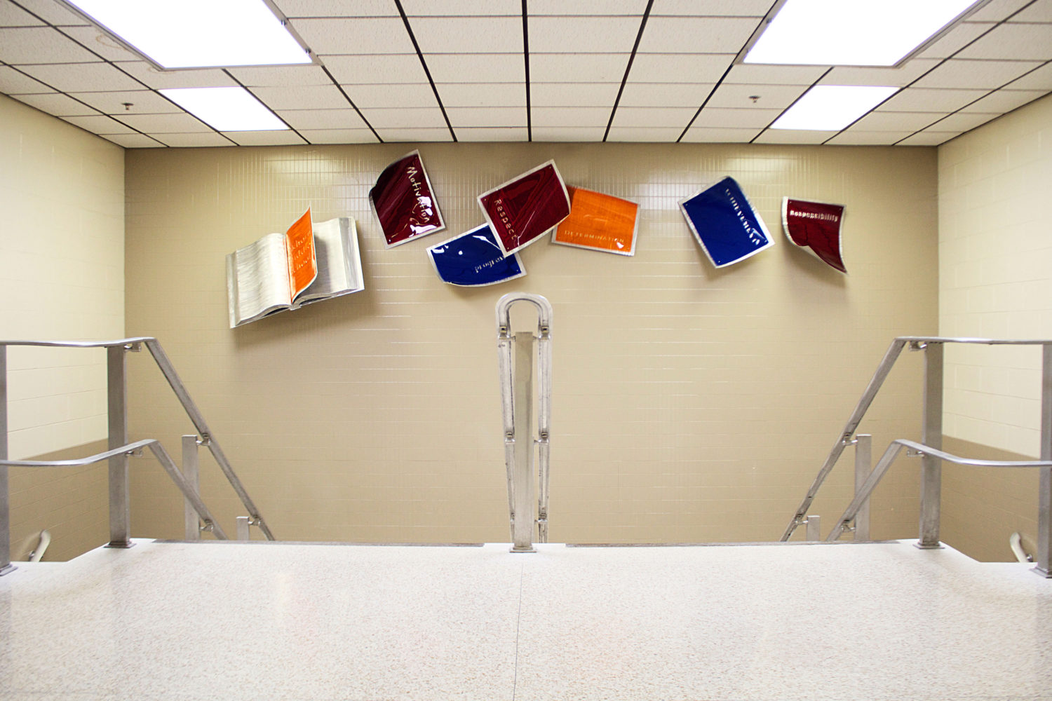book wall sculpture